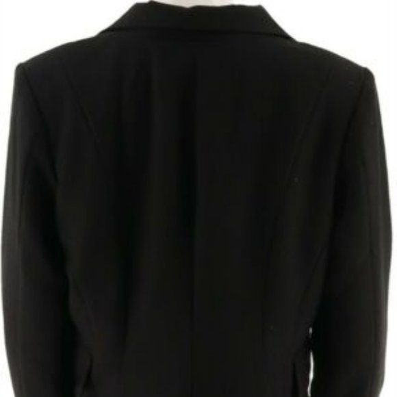 NWT MARK ZUNINO STYLE BUTTON FRONT BLACK BLAZER 8 - Picture 6 of 11